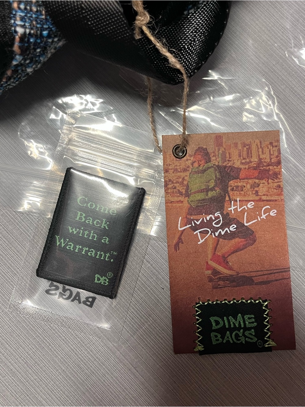 NWT Dime Bags Study Buddy Glass Hemp Backpack Laptop Bag Blue Tweed - Picture 7 of 9